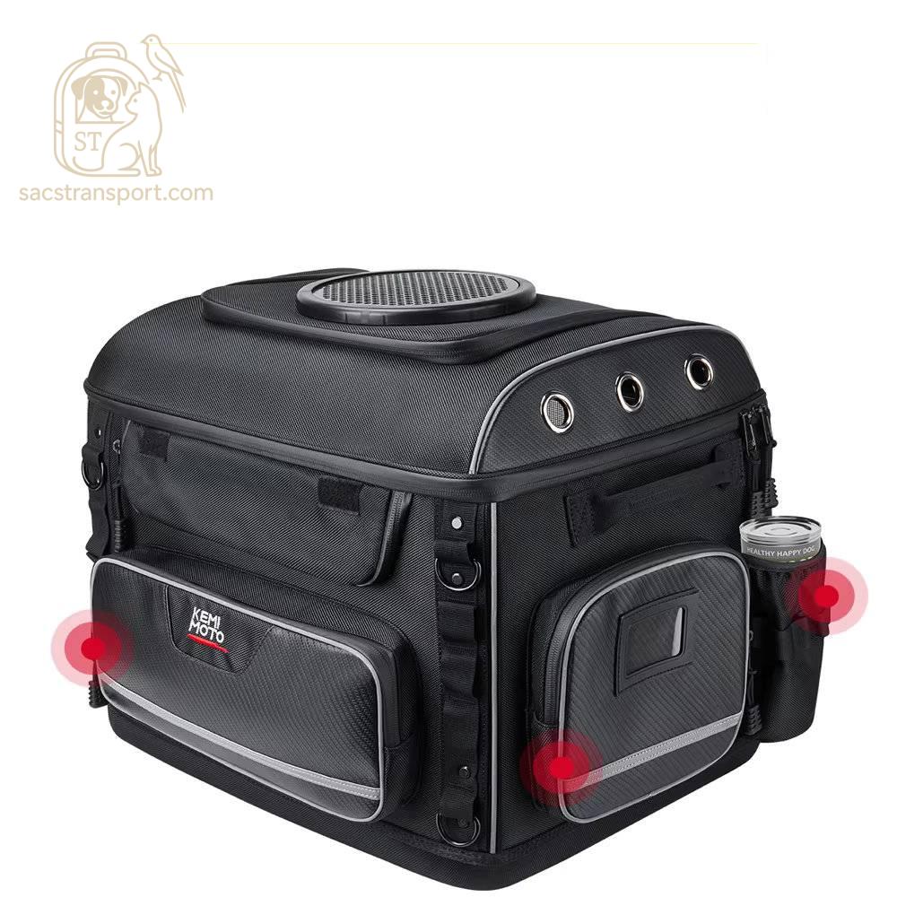 sac respirant pour chien en moto