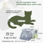 Dimensions sac de voyage chat avion cabine