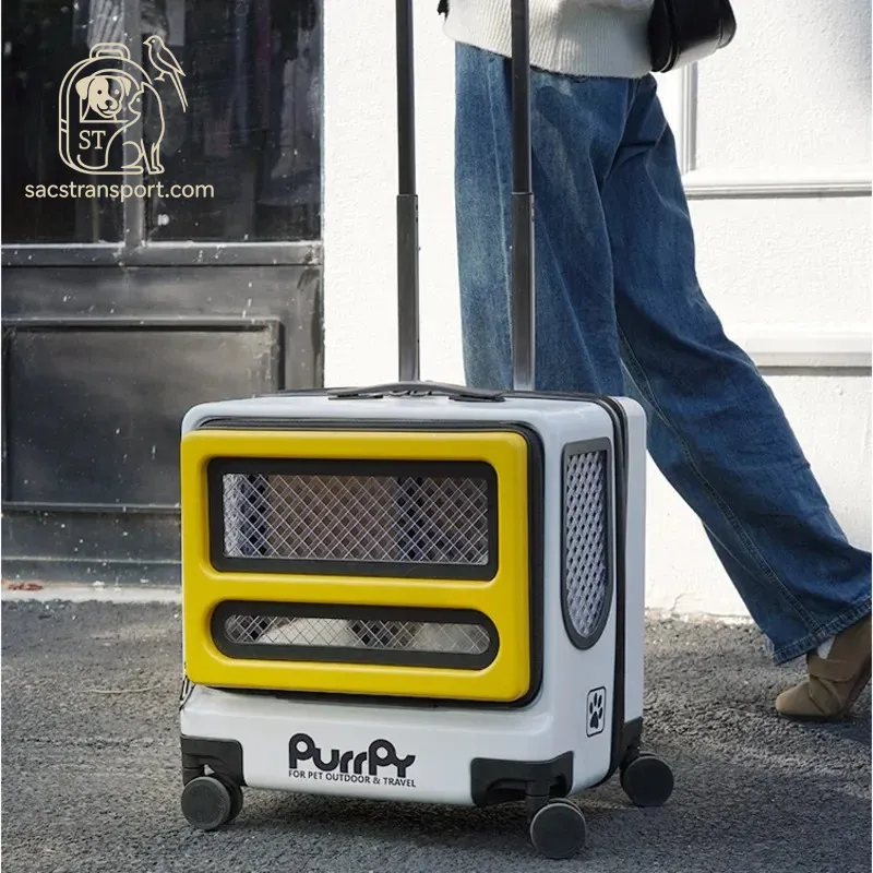 Valise de transport chat rigide silencieuse et maniable sacstransport