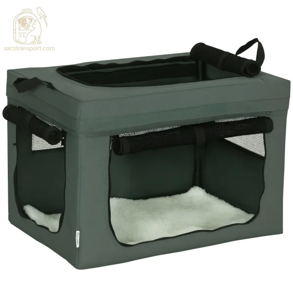 Caisse de transport chat pliable spacieuse