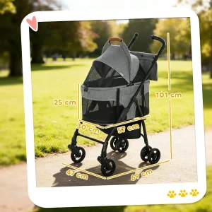 Dimensions poussette chien 3 en 1