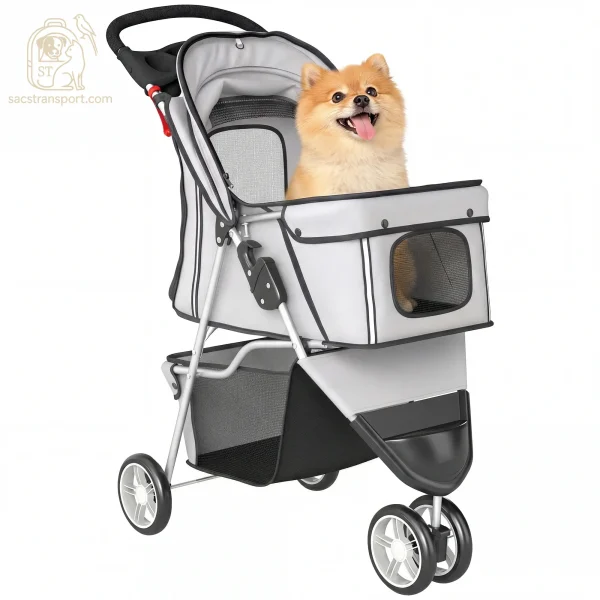 Poussette chien légère et pliable