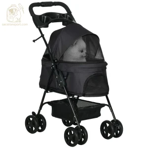 Poussette compacte et maniable pour chien